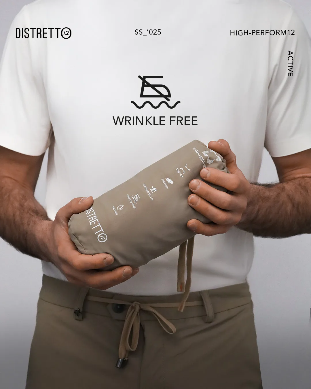 Bolsa de viaje Wrinkle Free de Distretto12, de la línea High-Perform12 Active